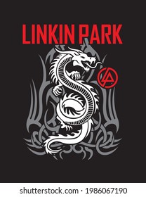 cover linkin park dragon vector illustration