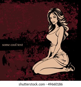 portada con mujer de aspecto, vector