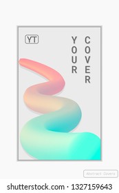 Cover for the magazin or online publishing. Abstract geometric liquid tube with a gradient of red and green colors. Your Cover. Abstract Covers for posters. EPS10 vector illustration