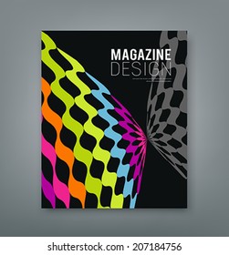 Cover magazine abstract butterfly design background, vector illustration