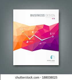 Cover Magazine geometric shapes info-graphic for business design background, vector illustration