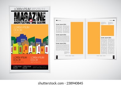 Cover and magazine layout. Vector 