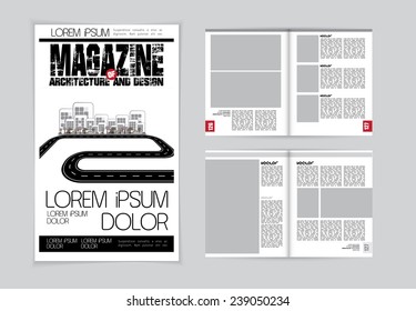 Cover and magazine layout. Vector 