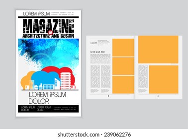 Cover and magazine layout. Vector 