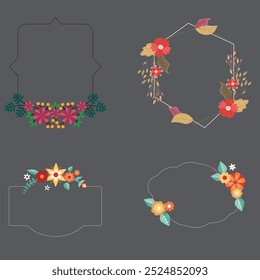 Cover marble cards with golden geometric polygonal lines frames and gold leaves. Decorative lines borders. Template for wedding invitation, blog posts, banner, card, save the date, poster, flyer
