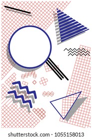 Cover of Memphis style background design with colorful element. Geometric shapes and trendy patterns for your concept design, presentation ,website, advertising, Brochure. Vector illustration