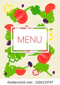 Cover for menu, background from vegetables