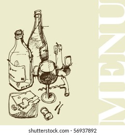 cover of menu, handmade picture based.