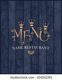 Cover menu for the restaurant with wood texture