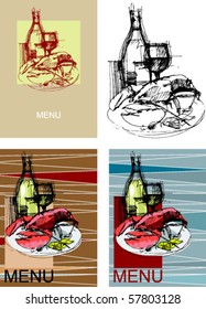 cover for menu - right size A4 - A3... handmade sketch based.
