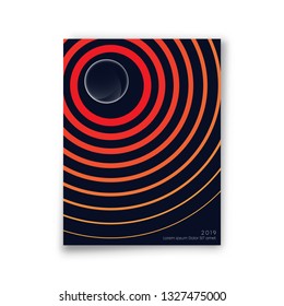Cover minimal design. Abstract circle line background for the banner, flyer, poster, brochure or other printing products. Vector illustration.
