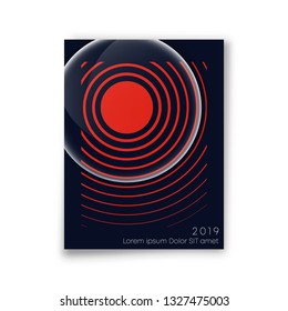 Cover minimal design. Abstract circle line background for the banner, flyer, poster, brochure or other printing products. Vector illustration.