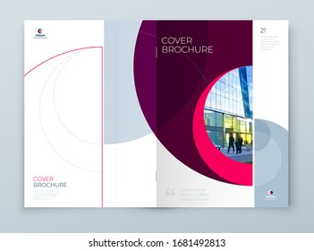 Cover with minimal magenta geometric design. Modern abstract background for Brochure, Placard, Report, Poster, Flyer, Banner etc. Eps10 vector template.