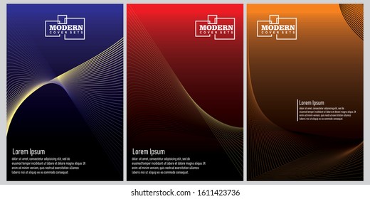 
Cover minimalist design template set. Abstract cover. Positive design template. Creative backgrounds with abstract gradient linear waves to create a fashionable banner, poster.