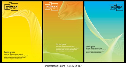 Bedecken Sie minimalistische Designvorlagen. Abstrakter Deckel. Positive Design-Vorlage. Kreative Hintergründe mit abstrakten Farbverlauf-linearen Wellen zu schaffen ein modisches Banner, Poster.