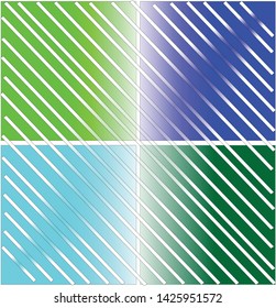 The cover model is a simple gradation of motif with white stripes in light green, dark blue, light blue and dark green