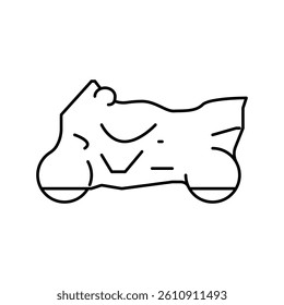 cover motorcycle line icon vector. cover motorcycle sign. isolated contour symbol black illustration