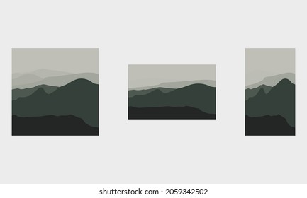 cover mountain set .Cover design template. Mountain landscape. Mountainous terrain. Vector illustration. Abstract background.