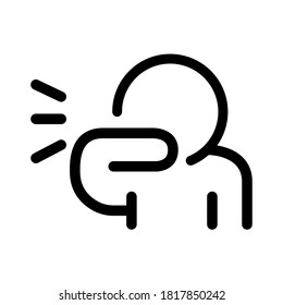 Cover Mouth With Hand We Sneeze Line Icon Vector Symbol