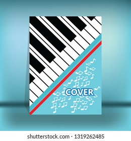 Cover music wave illustration, colorful musical background emblem isolated - vector concept simple
