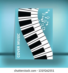 Cover music wave illustration, colorful musical background emblem isolated - vector concept simple
