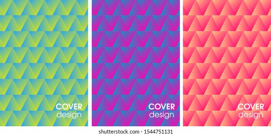 Cover Notebook Book Color geometric Abstraction. Blue with green, purple, red