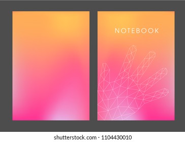 Cover for notebook. Cover design for copybook. The hologram. Gradient. Vector illustration. Background