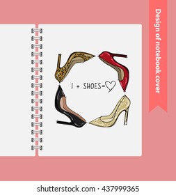 cover notebook design with shoes 