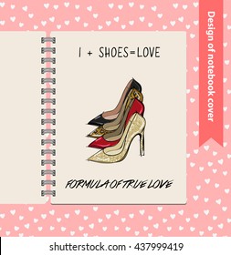 cover notebook design with shoes 