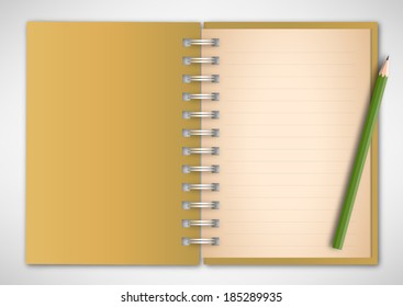 Cover Notebook and pencil Vector