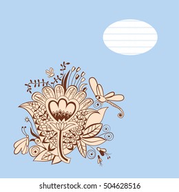 Cover for notebook sketch flower