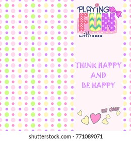Cover for notebooks, cards, postcards, banners with polka dot background