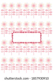 Cover for notebooks with a flowers and frame on a white. For the design of children s books, brochures, templates for school diaries. Vector illustration.