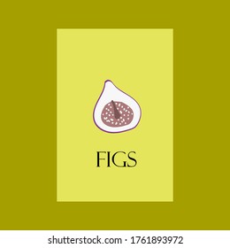 cover for notepad. Print for fabric and pillows. Doodle style poster with figs.