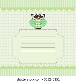Cover with an owl with space for inscriptions vector