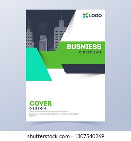 Diseño de la página de portada o del folleto para el concepto de negocio.