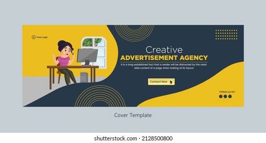 Cover page of creative advertisement agency template. 