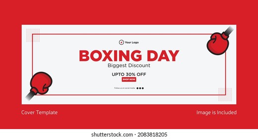 Cover page design of boxing day biggest discount template.