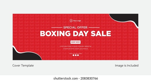 Cover page design of boxing day sale template.