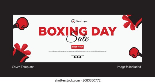 Cover page design of boxing day sale template.