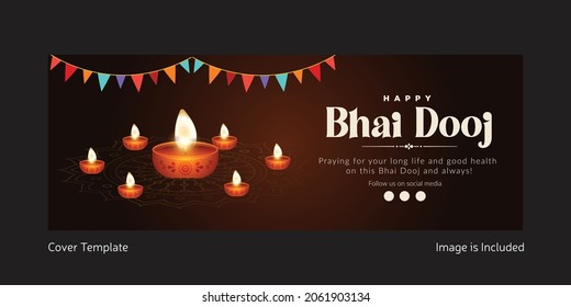 Cover page design of happy bhai dooj template.