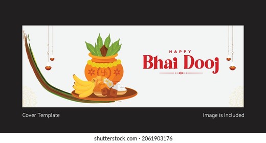 Cover page design of happy bhai dooj template.
