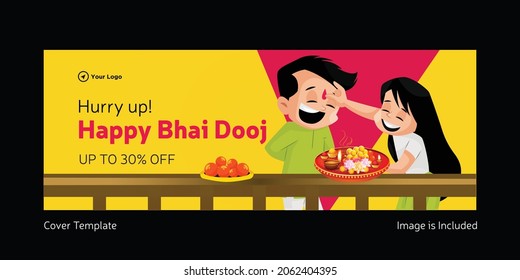 Cover page design of Happy Bhai Dooj sale Indian festival template.