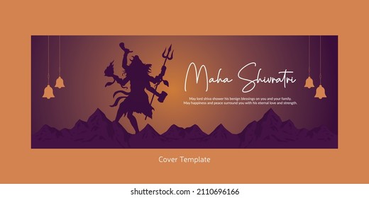 Cover page design of happy Maha Shivratri template.