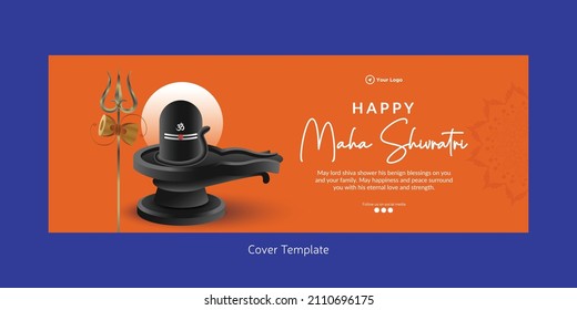 Cover page design of happy Maha Shivratri template.