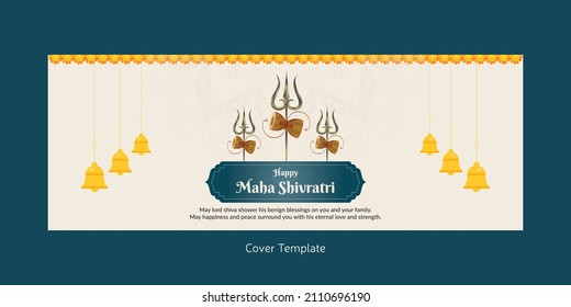 Cover page design of happy Maha Shivratri template.