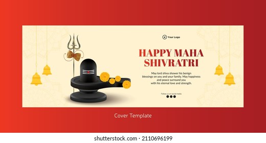 Cover page design of happy Maha Shivratri template.