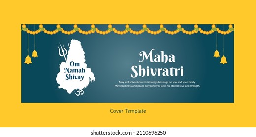 Cover page design of happy Maha Shivratri template.