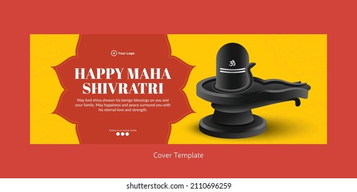 Cover page design of happy Maha Shivratri template.
