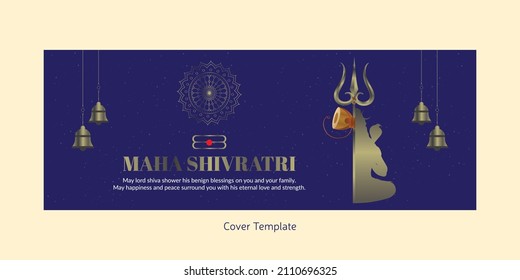 Cover page design of happy Maha Shivratri template.